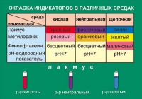 Таблица Окраска индикаторов в различных средах (винил) - «globural.ru» - Нижняя Тура