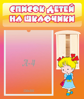 Стенд "Список детей на шкафчики" №6 - «globural.ru» - Нижняя Тура