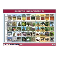 Таблица демонстрационная "Почвы, растения и животные природных зон" (винил 70x100) - «globural.ru» - Нижняя Тура