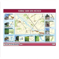 Таблица демонстрационная "Условные знаки плана местности" (винил 70x100) - «globural.ru» - Нижняя Тура