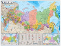 Настенная политико-административная карта Россия на английском языке - «globural.ru» - Нижняя Тура