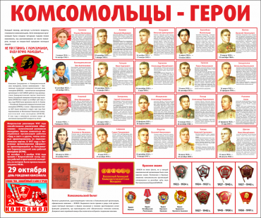 Тематический стенд "Комсомольцы-герои" - «globural.ru» - Нижняя Тура